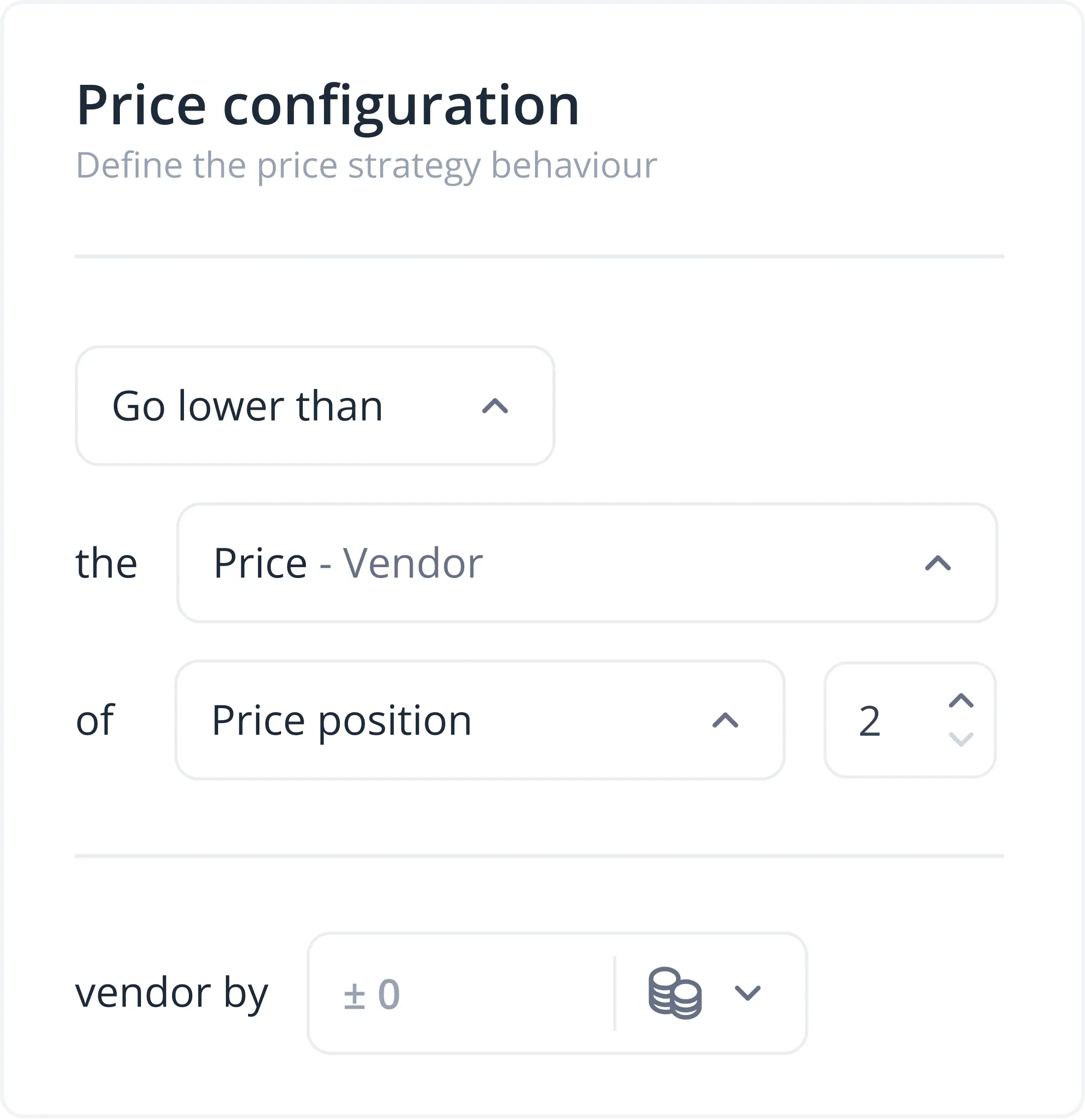 screenshot from priceshape platform on price configuration