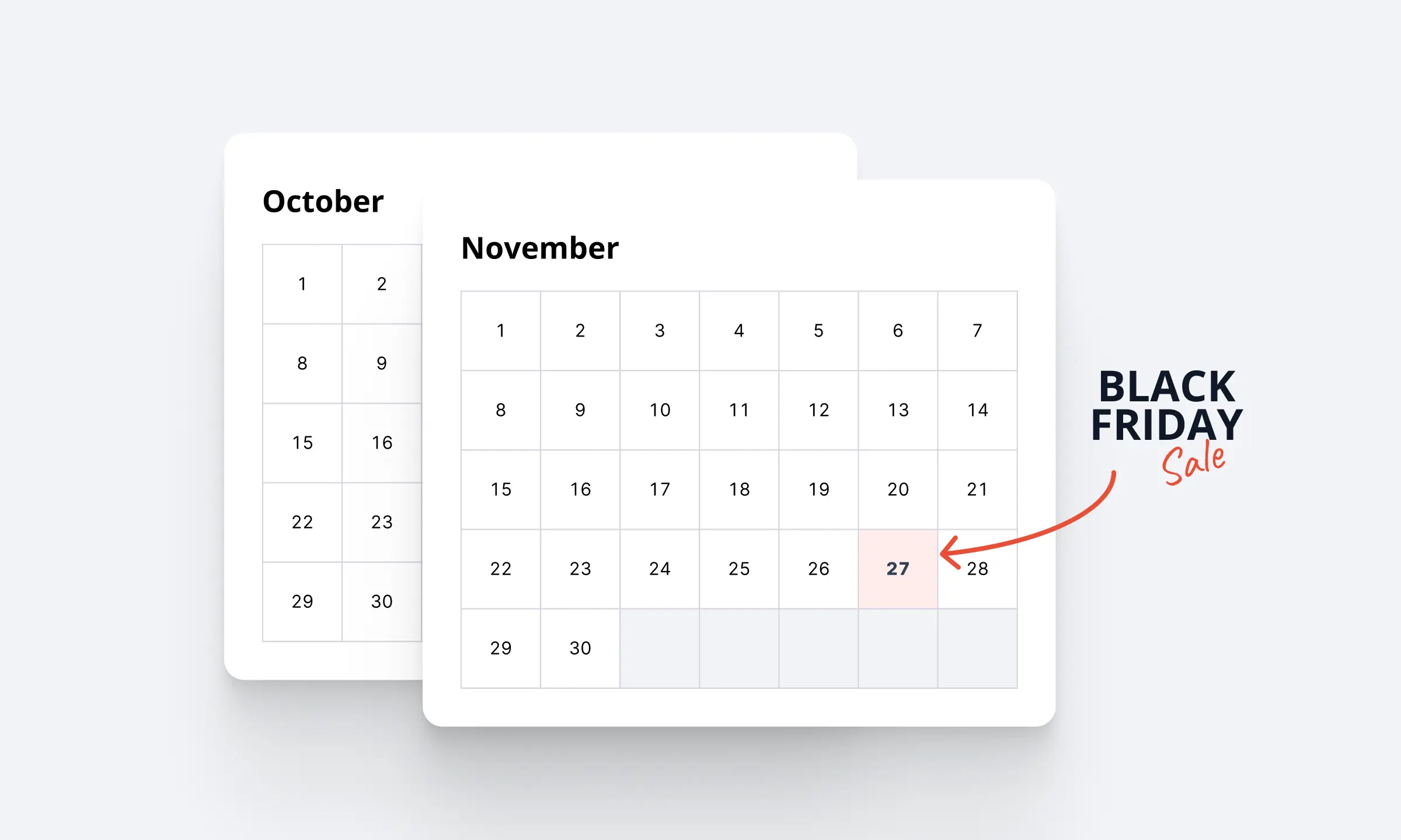 Blog banner showing a calendar with Black Friday marked