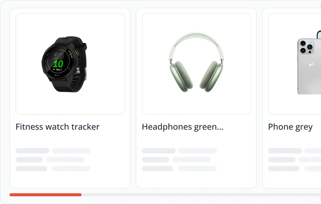 Screenshots of products